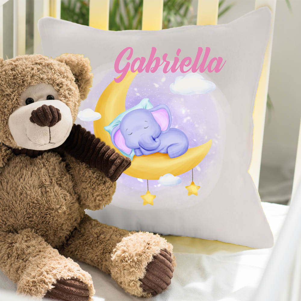 Kinder Kissen mit Namen Elefant Mädchen  - Onlineshop Trendgravur