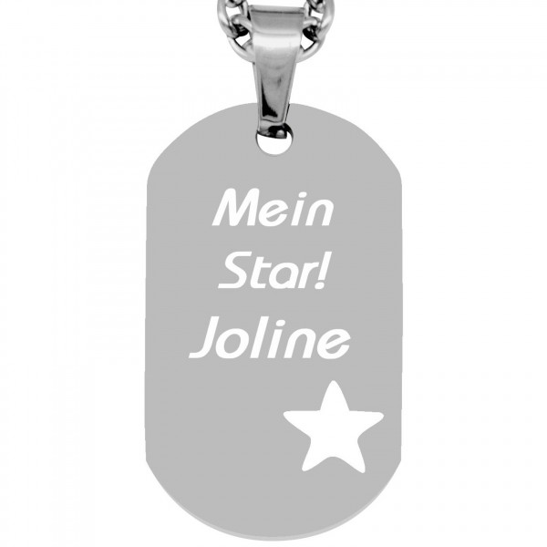 Anhänger Dogtag - Stern - silber