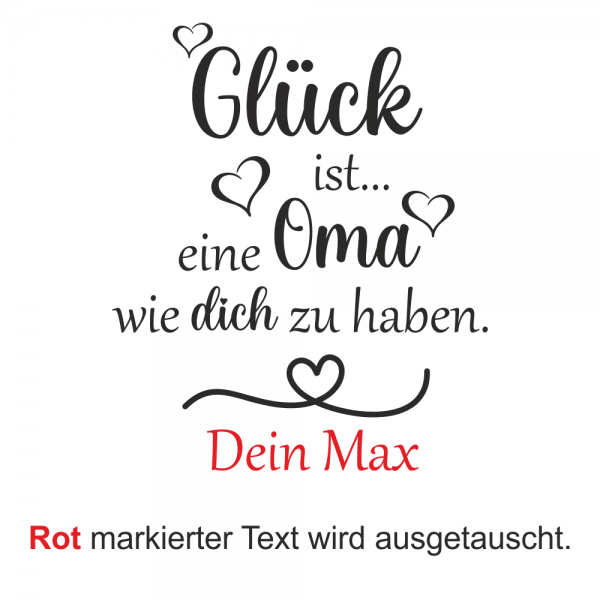 personalisierte Tasse Glück ist eine Oma