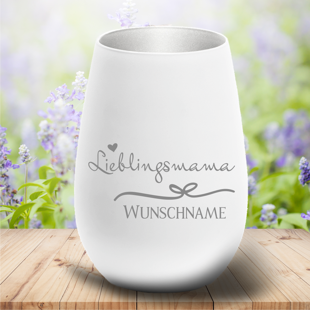 personalisiertes Windlicht Lieblingsmama mit Deinem Wunschnamen  - Onlineshop Trendgravur