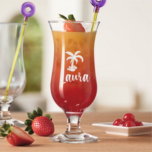 Cocktailglas mit Deinem Namen - Palme