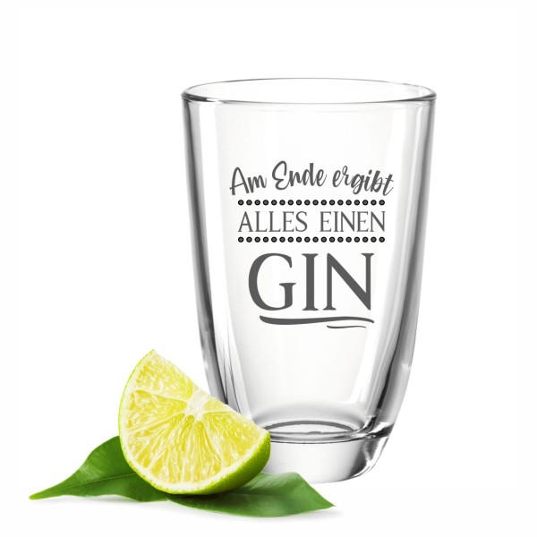 Gin Glas mit Spruch - Am Ende ergibt alles einen GIN