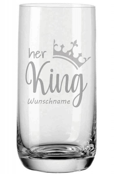 Trinkglas von Leonardo mit deiner Wunschgravur - Her King