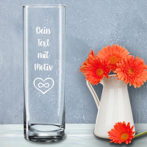 Glasvase mit Deinem Wunschtext