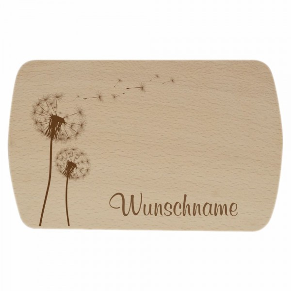 Frühstücksbrettchen Pusteblume mit Wunschnamen