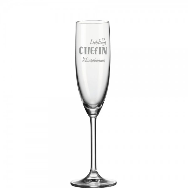 Personalisiertes Sektglas "Lieblingschefin" mit Wunschnamen