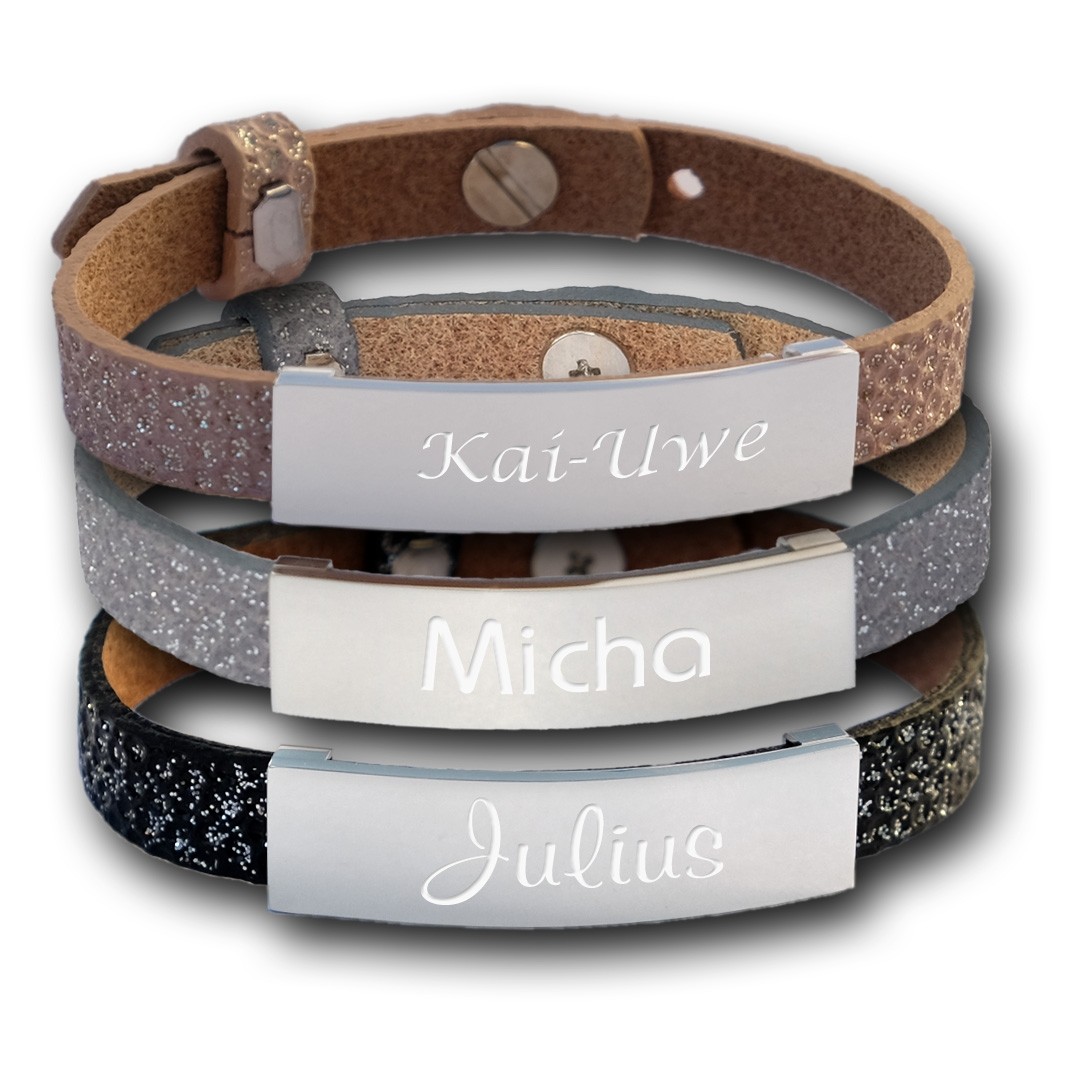 Lederarmband Malini Glam mit Gravur  - Onlineshop Trendgravur