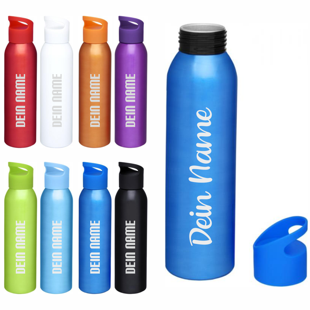 personalisierte Trinkflasche mit Schraubverschluss  - Onlineshop Trendgravur