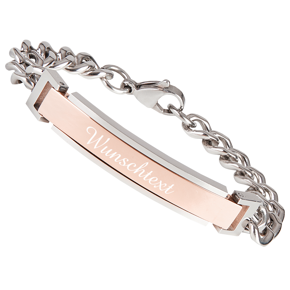 Modernes Panzer Armband mit Gravur Edelstahl  - Onlineshop Trendgravur
