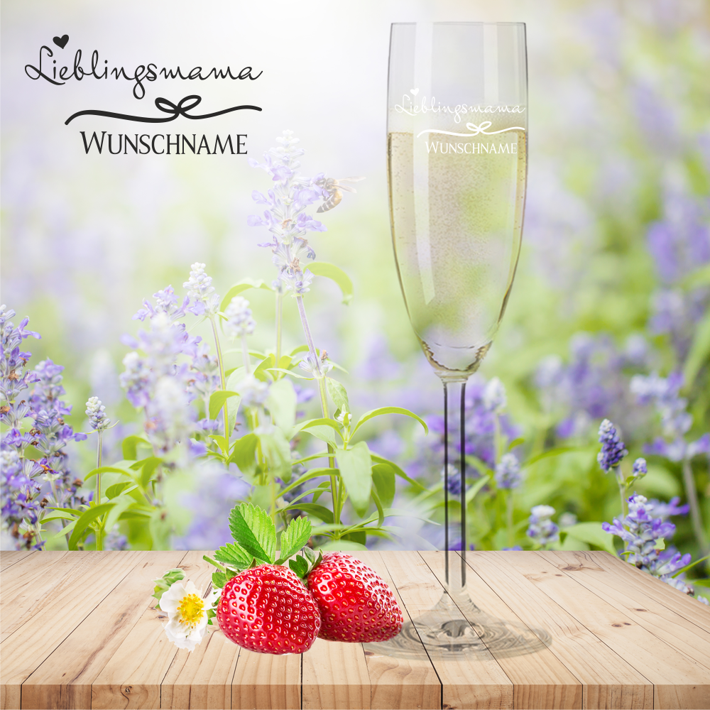 Sektglas von Leonardo Lieblingsmama mit Namensgravur  - Onlineshop Trendgravur