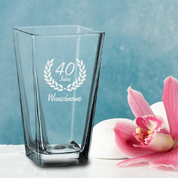 Vase zum 40. Geburtstag - Dein Wunschname