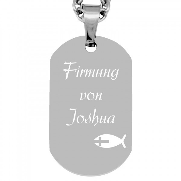 Anhänger Dogtag - Fisch - silber