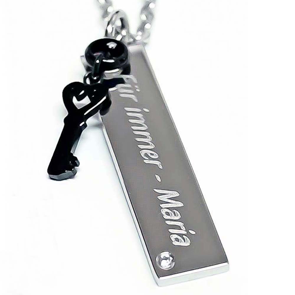 Kettenanhänger mit Gravur Schlüssel -bei trendgravur.de bestellen