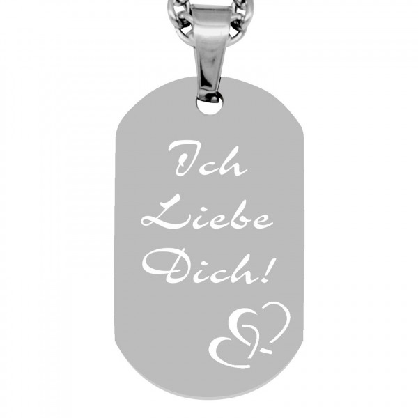 Kettenanhänger Dogtag - Herzen - Wunschtext-silber