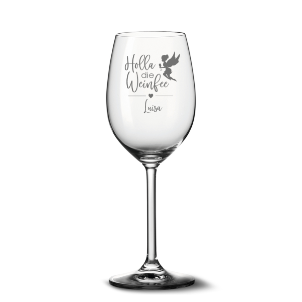 Leonardo Weißweinglas mit Wunschnamen - Holla die Weinfee